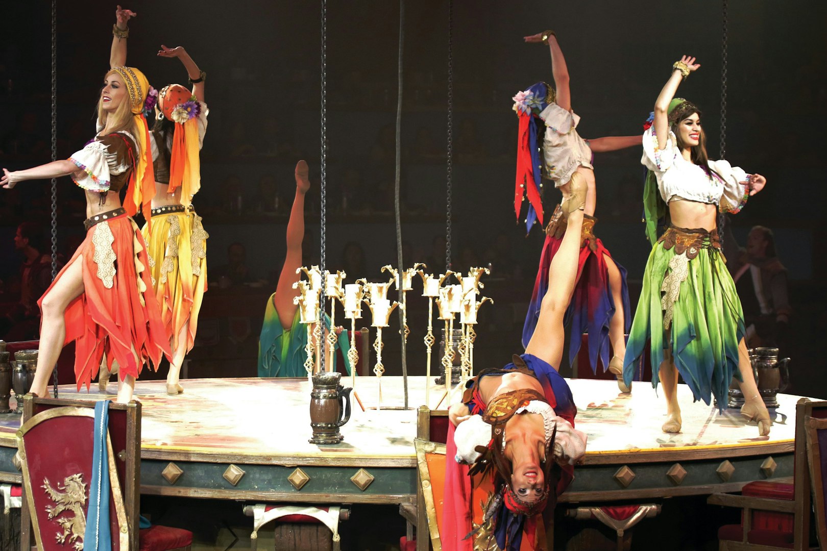 Dancers performing at Tournament of Kings show in Las Vegas.