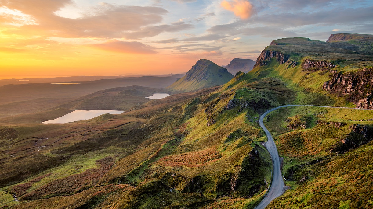 Loch Ness and Glencoe landscape at sunset on a guided tour from Edinburgh through the Scottish Highlands.