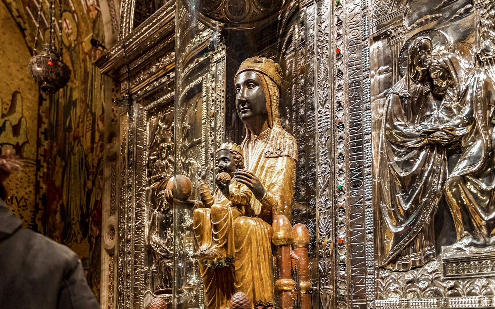 Black Madonna statue in Montserrat Monastery, Catalonia, Spain.