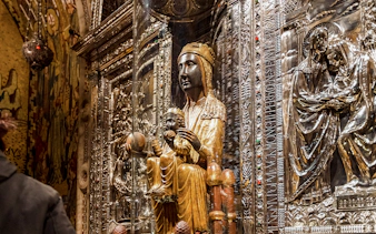 Black Madonna statue in Montserrat Monastery, Catalonia, Spain.