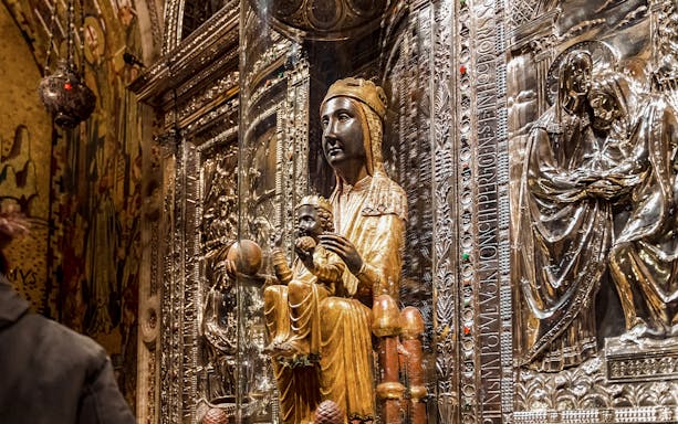 Black Madonna statue in Montserrat Monastery, Catalonia, Spain.