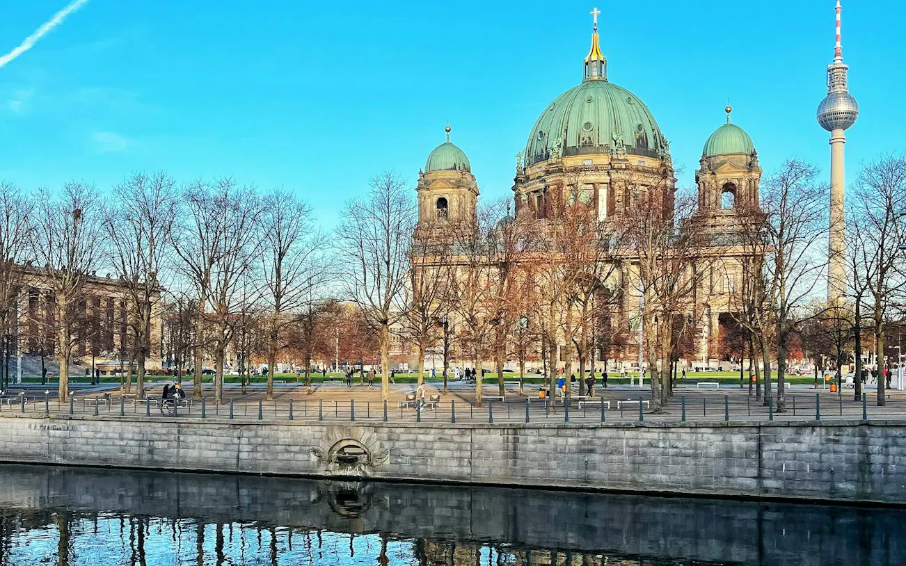 Berlin Cathedral and TV Tower during a self-guided city exploration game.