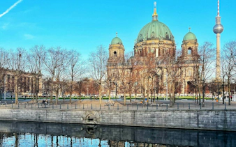 Berlin Cathedral and TV Tower during a self-guided city exploration game.