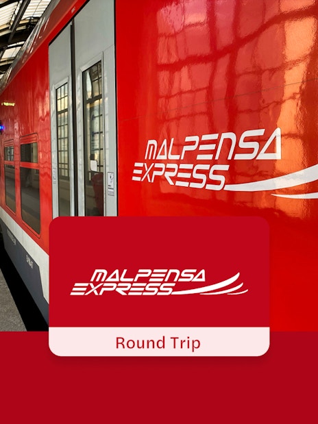 Malpensa Express train at Milan Cadorna Station platform.