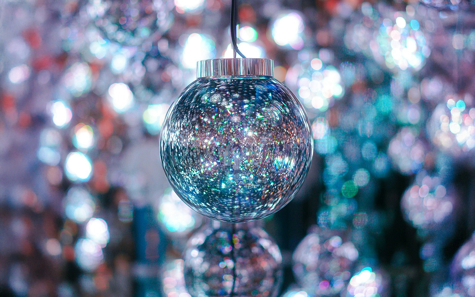 Interactive light sphere at teamLab Borderless exhibit.