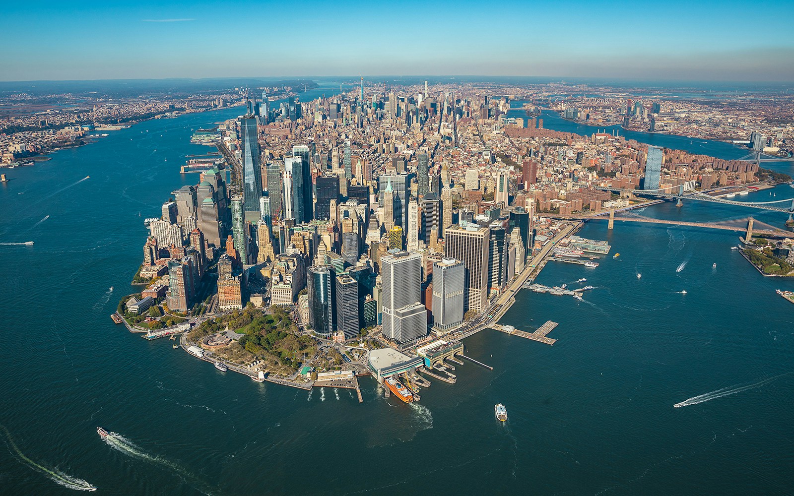 Vista de Nueva York en helicóptero