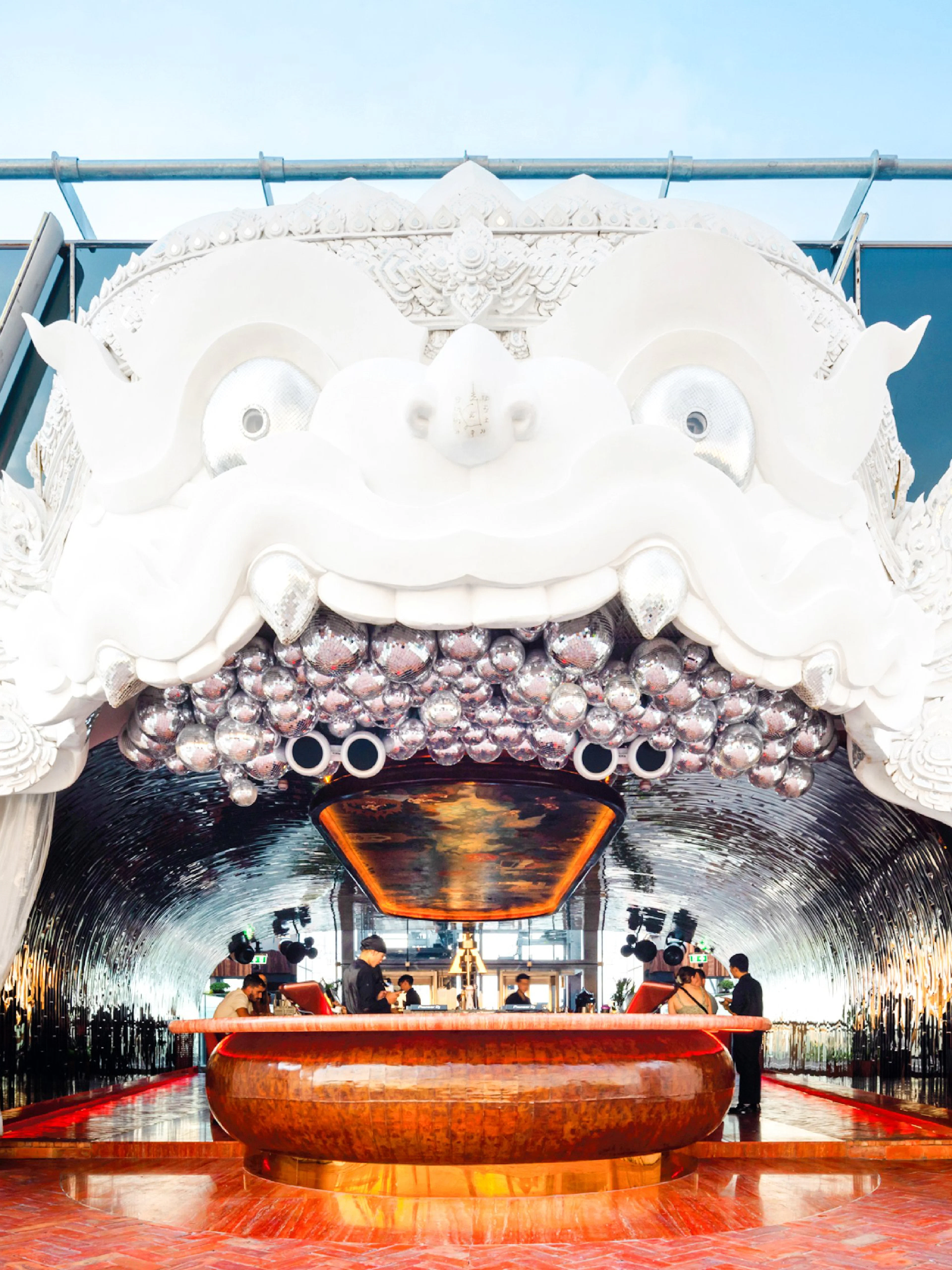 Rooftop bar entrance at Akara Sky Hanuman, One City Centre, Bangkok, Thailand.