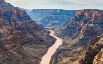 Grand Canyon West view with Colorado River from helicopter tour.