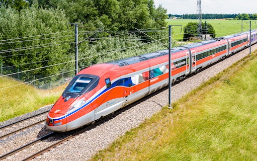 High-speed train on a scenic route, Eurail Global Continuous Pass, 1st Class Seats.