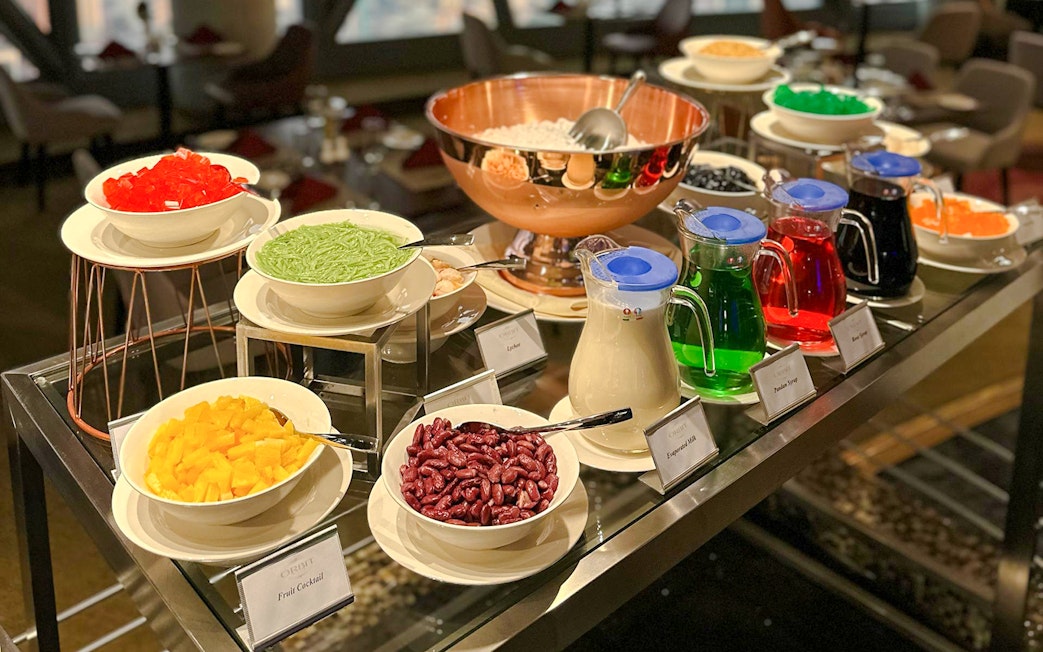 Lunch buffet with assorted desserts and drinks at ORBIT Revolving Dining, KL Tower.