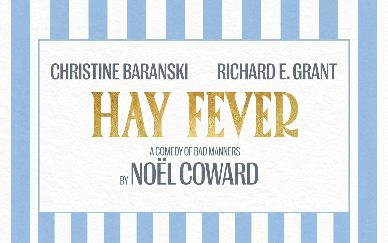 Hay Fever play poster featuring actors, West End production by Noël Coward