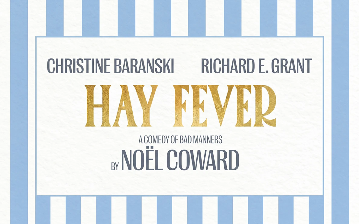 Hay Fever play poster featuring actors, West End production by Noël Coward