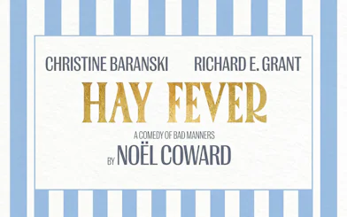 Hay Fever play poster featuring actors, West End production by Noël Coward