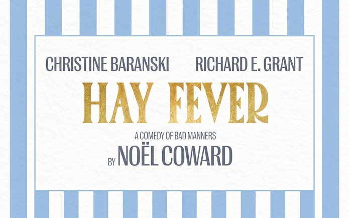 Hay Fever play poster featuring actors, West End production by Noël Coward