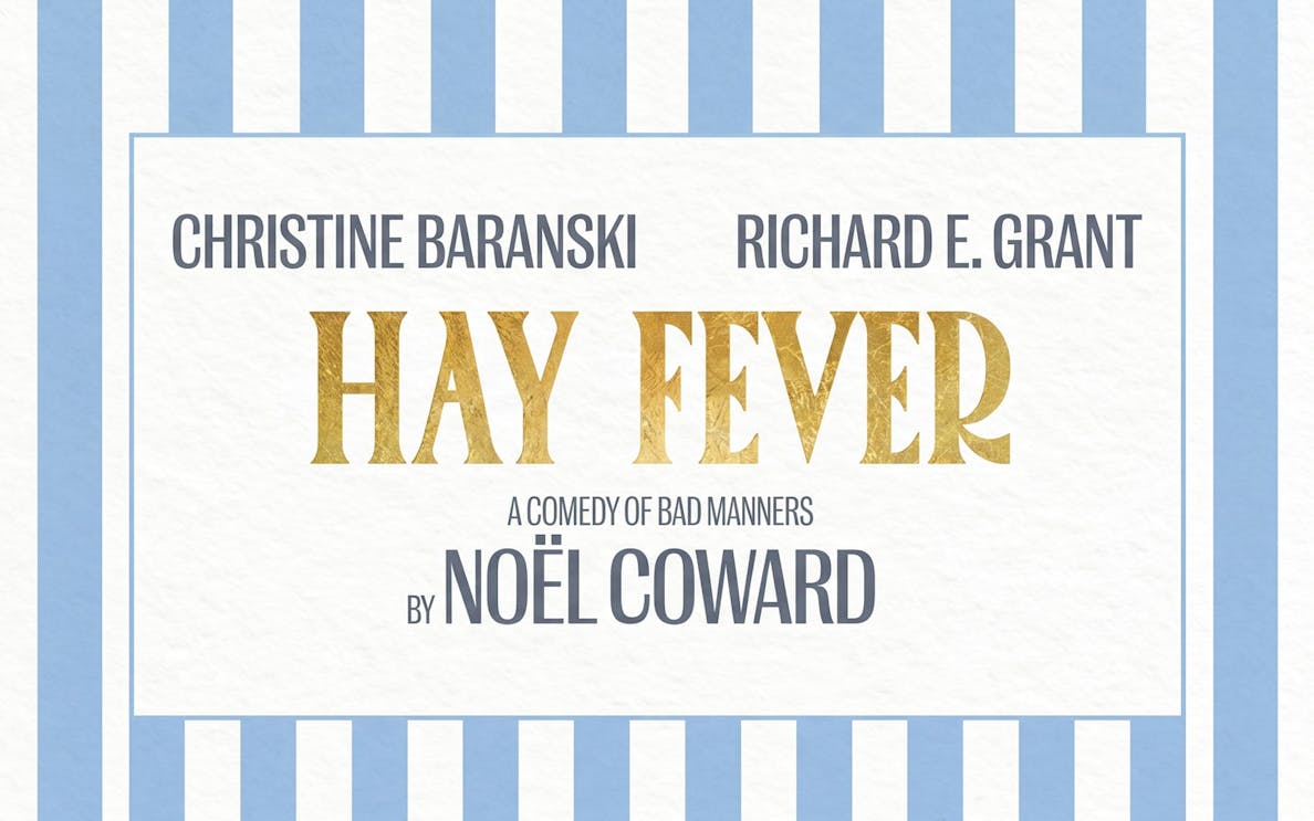 Hay Fever play poster featuring actors, West End production by Noël Coward