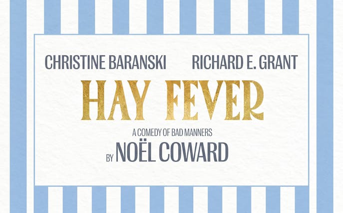 Hay Fever play poster featuring actors, West End production by Noël Coward