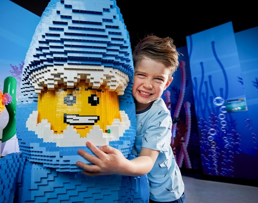 Snap a photo with Shark Suit Guy