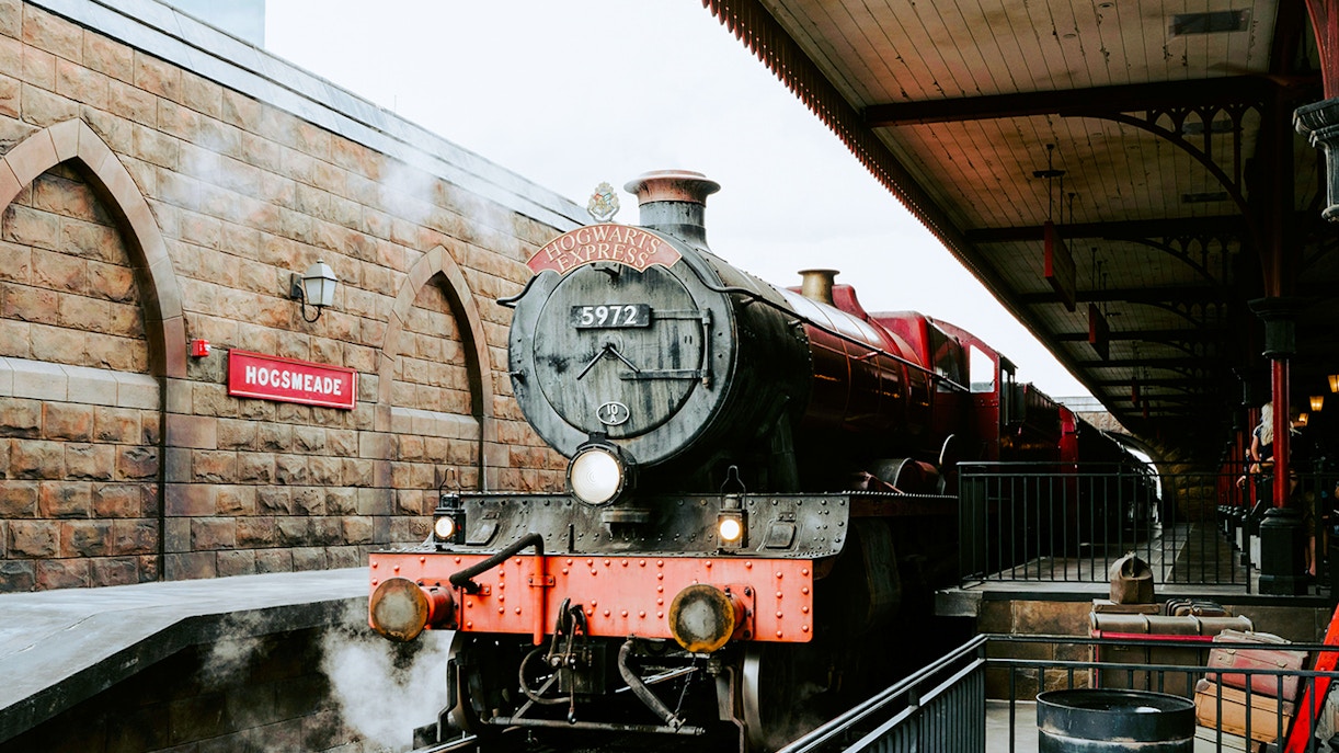 Hogwarts Express train at Hogsmeade Station, Universal Orlando.