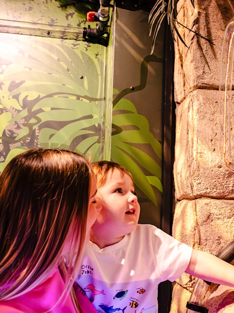 Guests exploring interactive exhibit at SEA Life Brighton.