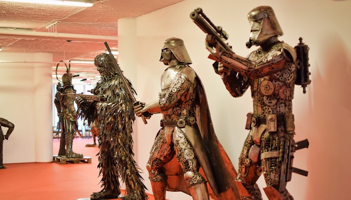 Movie characters at the Gallery of Steel Figues Prague