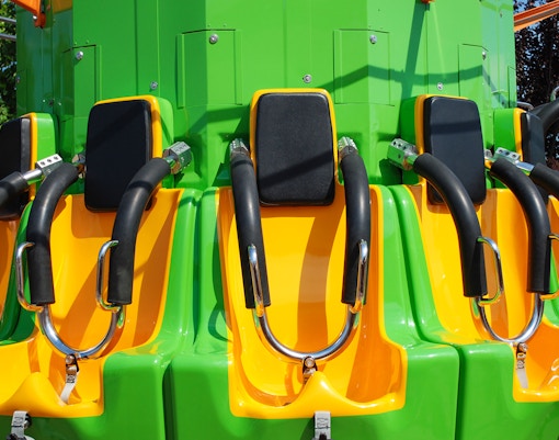 Hurkan Condor ride at PortAventura Park, Spain, showcasing its towering drop tower.