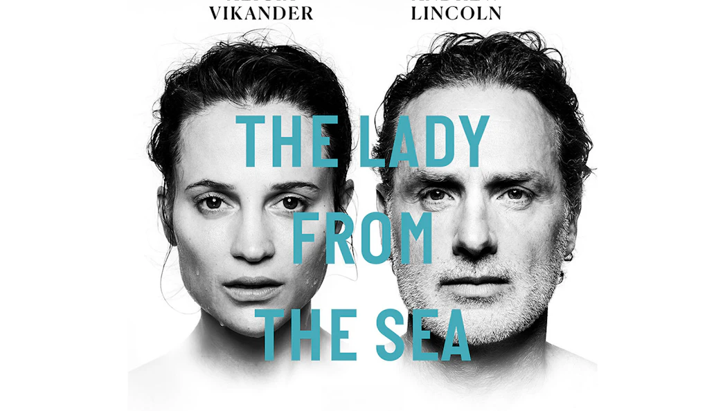 The Lady from the Sea" play poster with two actors' faces.