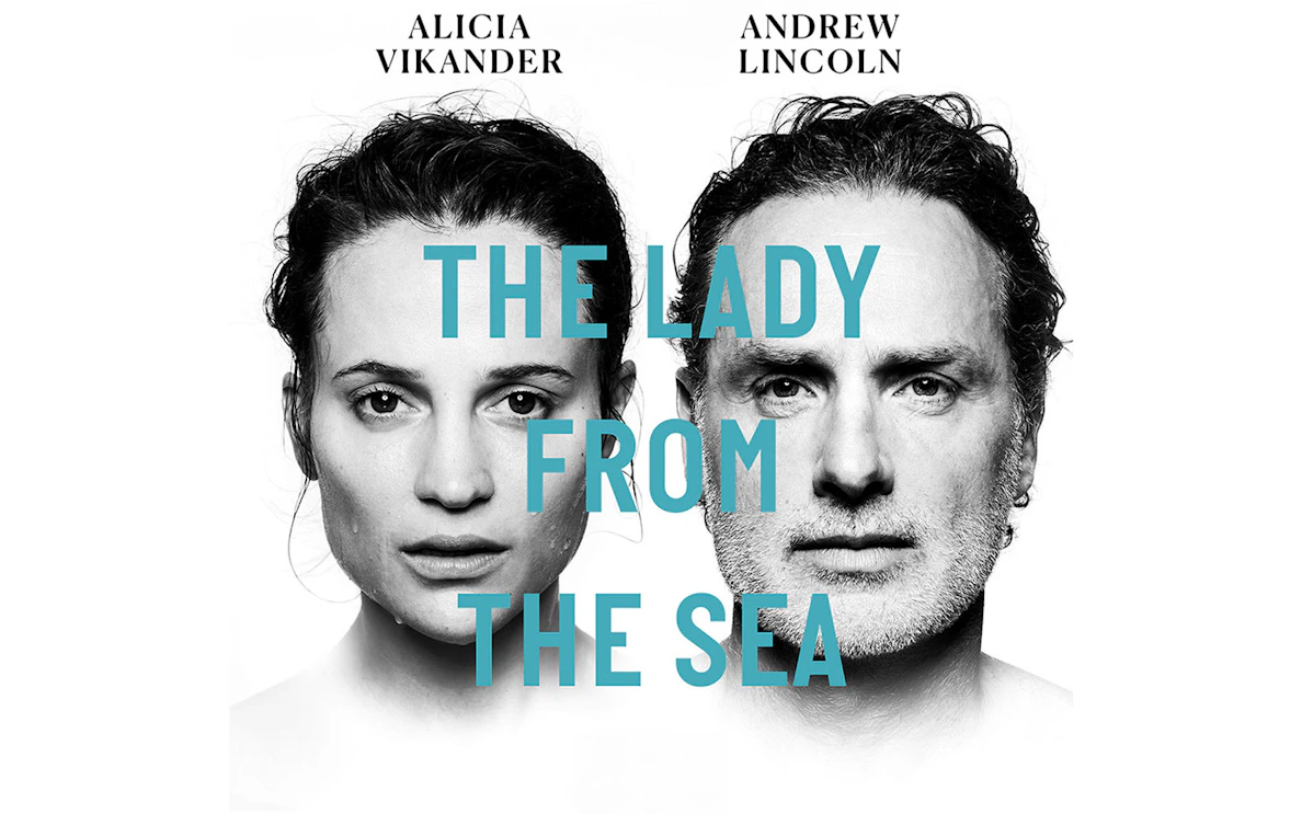 The Lady from the Sea" play poster with two actors' faces.
