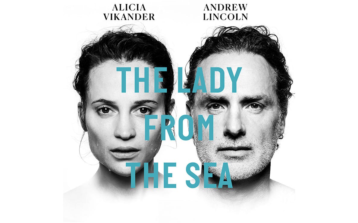 The Lady from the Sea" play poster with two actors' faces.