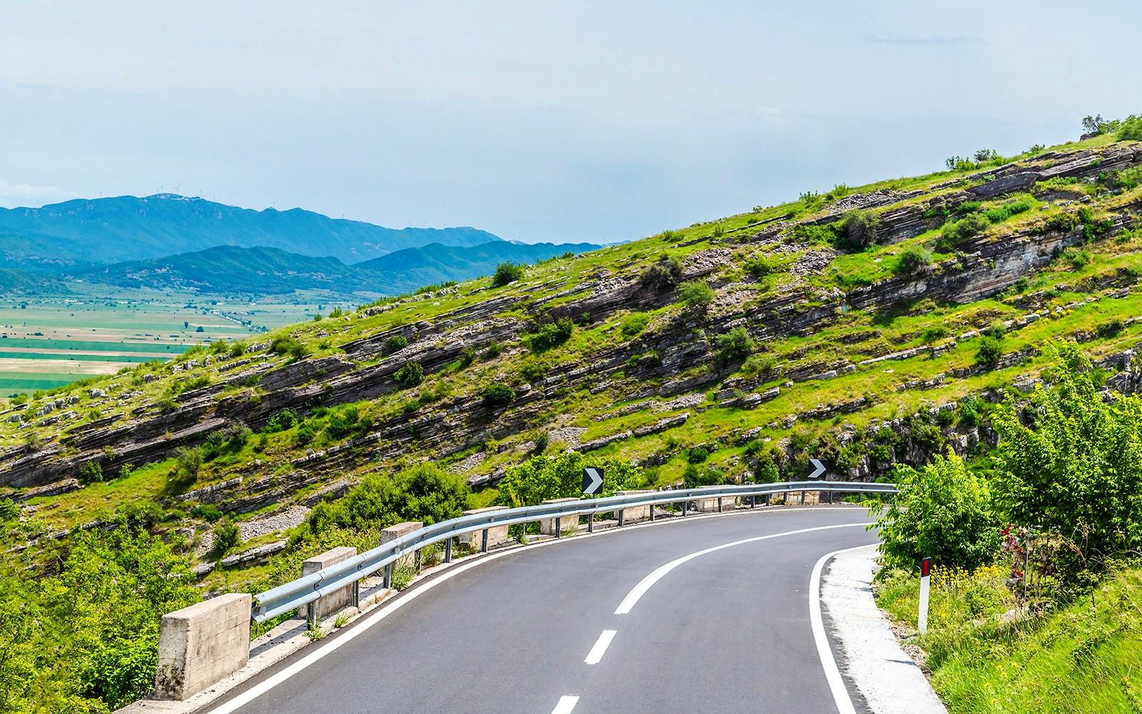 Winding road through Gjere mountains near Gjirokaster, Albania.