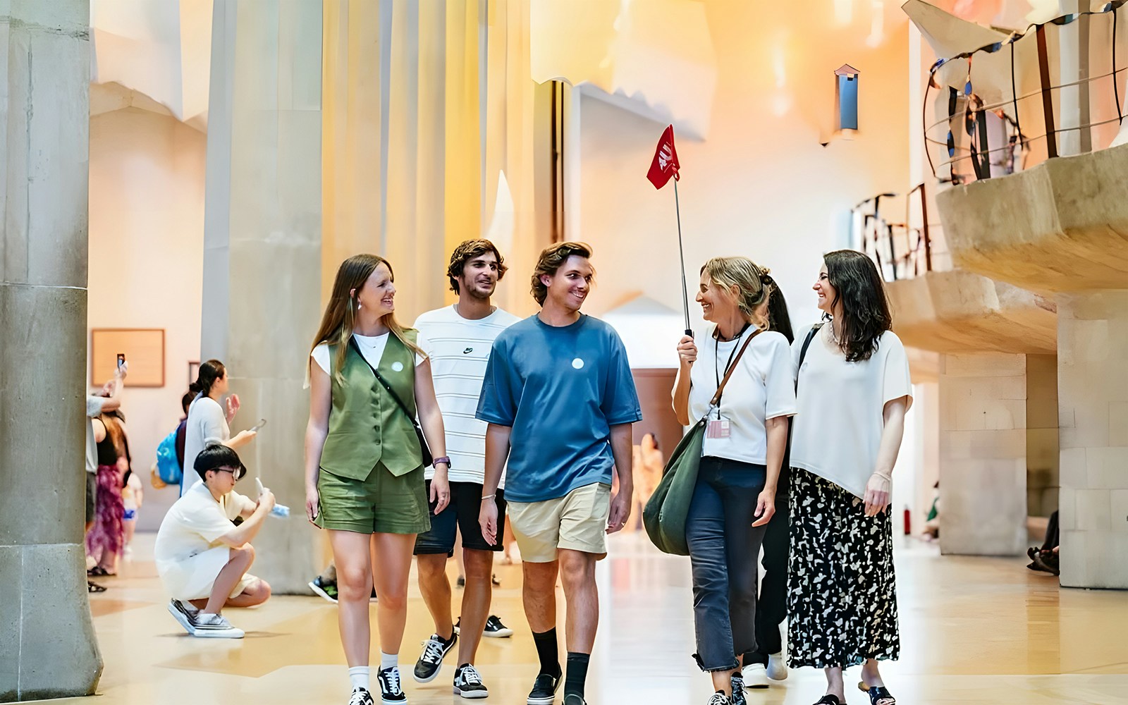 Guided group tour inside Sagrada Familia, Barcelona.