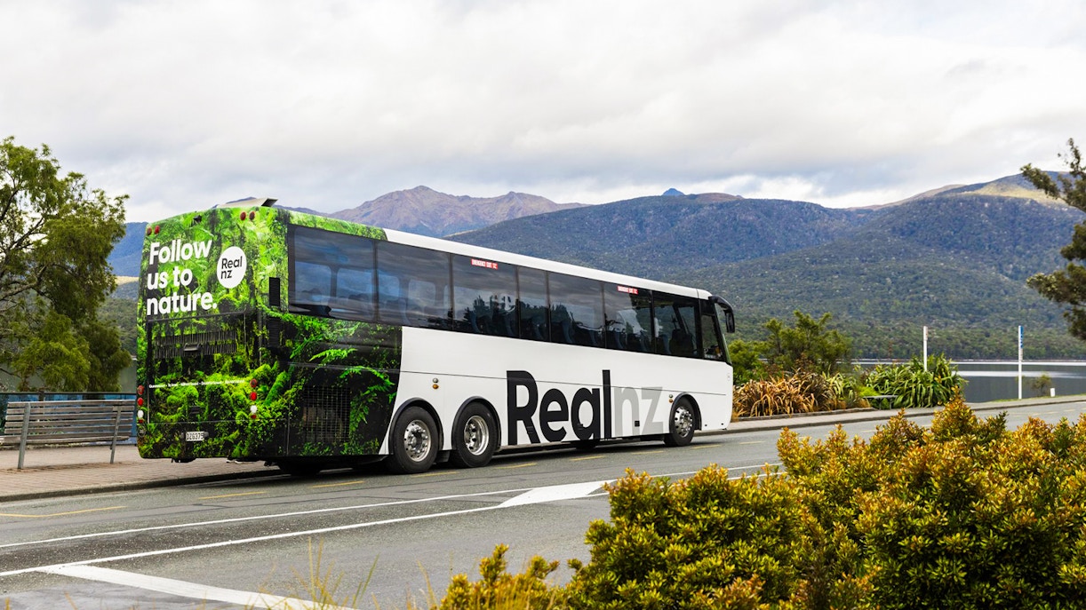 Group of tourists enjoying the From Te Anau Premium Doubtful Sound Wilderness Cruise transfer, surrounded by the stunning natural beauty of New Zealand's fjords
