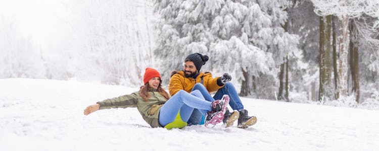 snow sliding