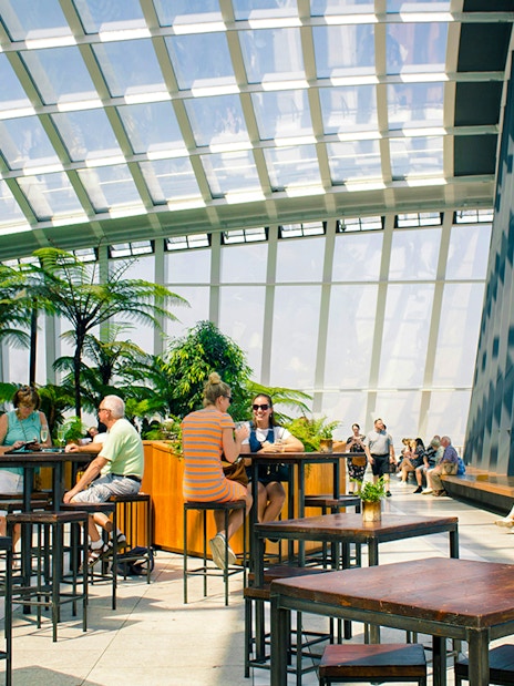 Visitors enjoying the view at Sky Garden, London.