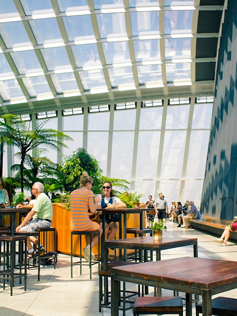 Visitors enjoying the view at Sky Garden, London.