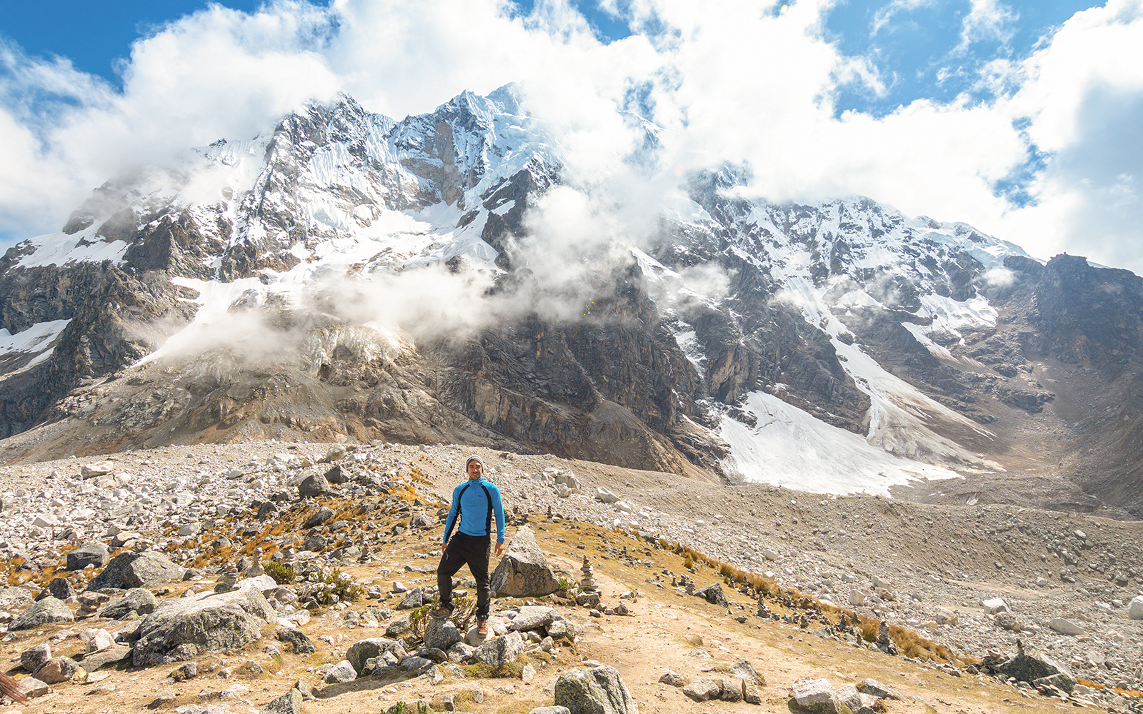 Amazing view of salkantay trek in peruvian andes
