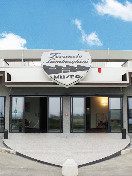 Ferruccio Lamborghini Museum entrance in Bologna, Italy.