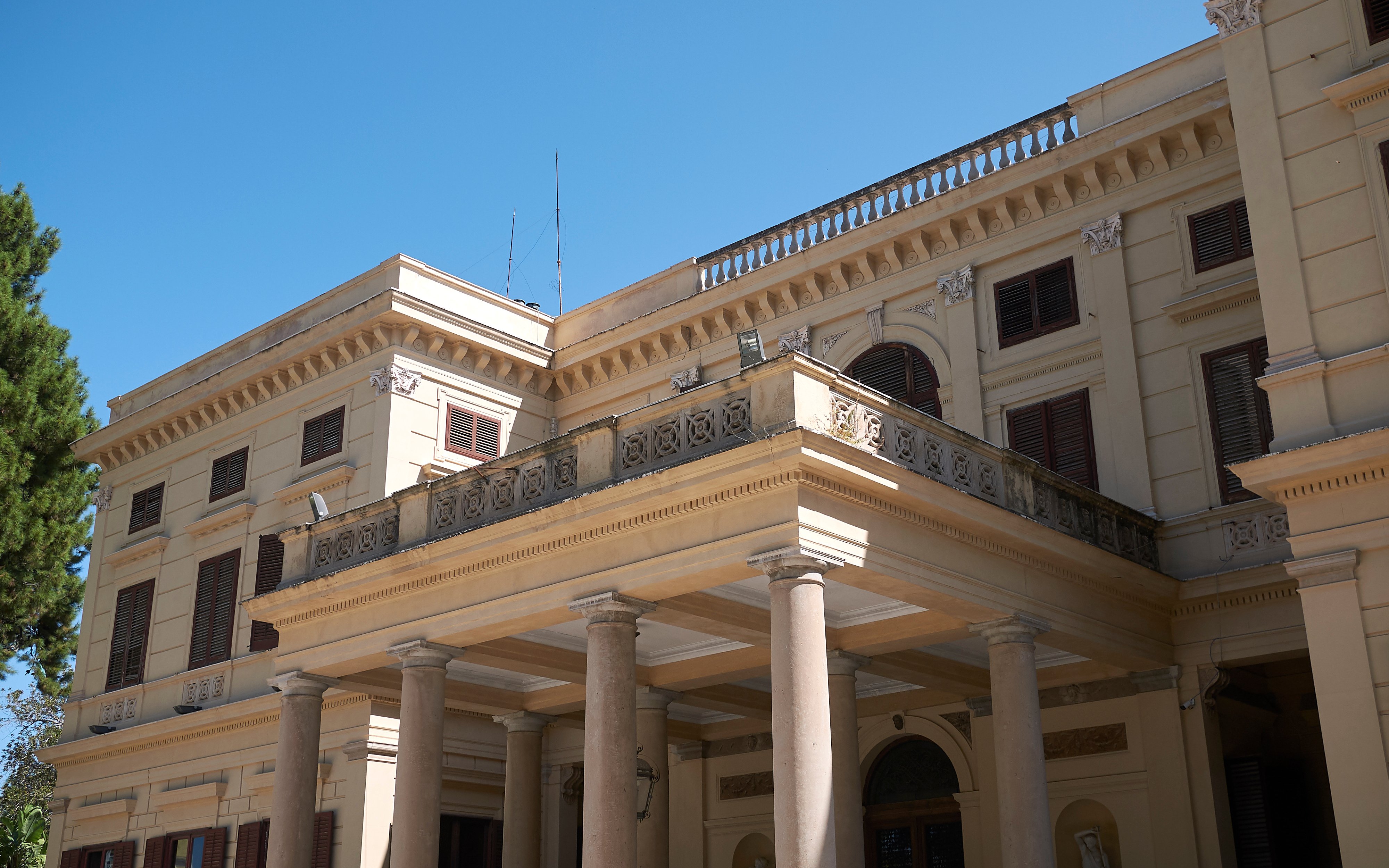 Villa Malfitano Whitaker facade with columns, Palermo.