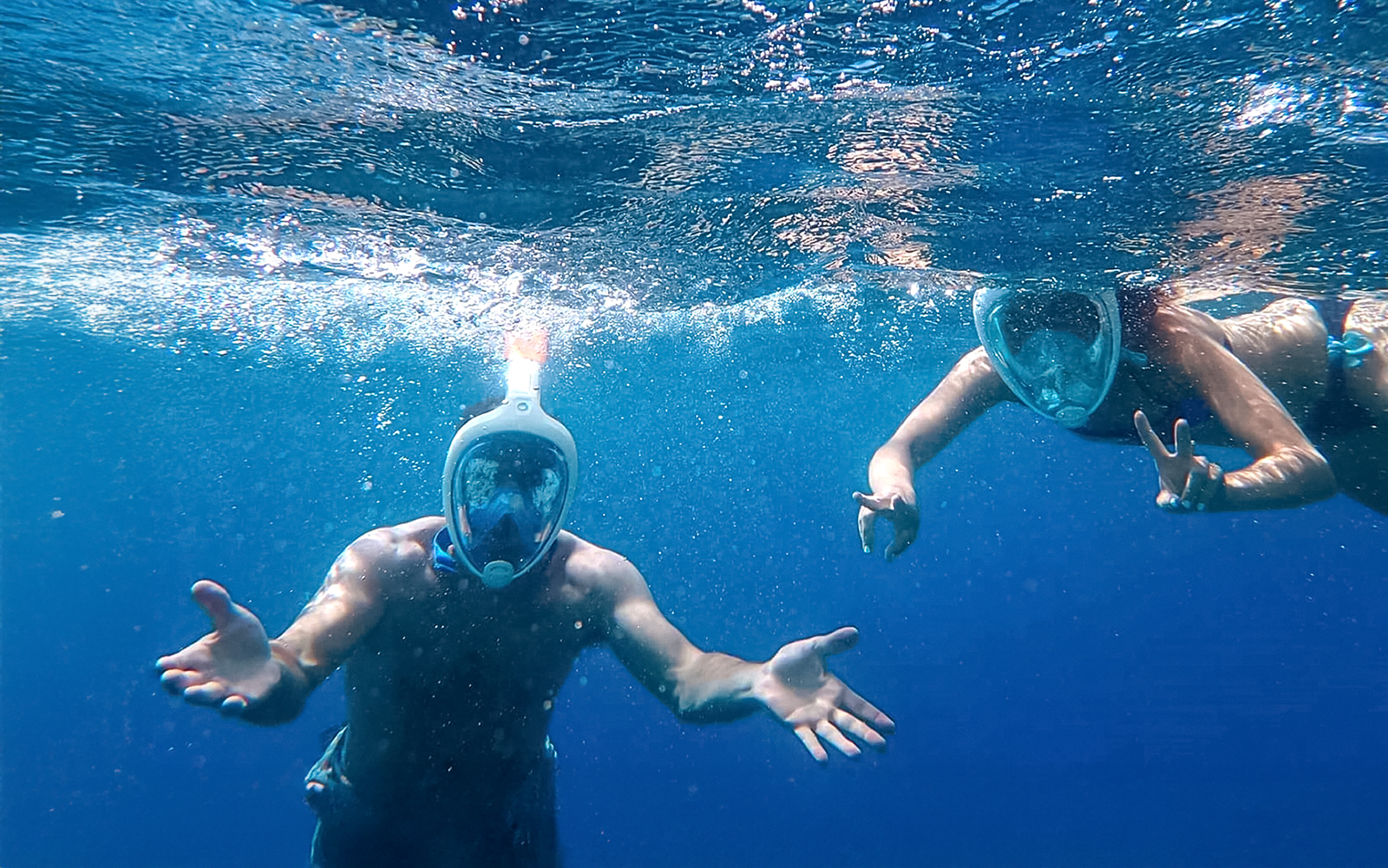 Snorkelers exploring underwater in Elaphiti Islands.