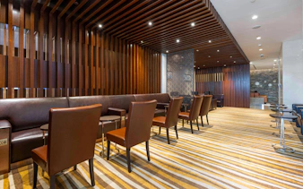 Seating area in Shanghai Hongqiao International Airport Terminal 1 lounge.