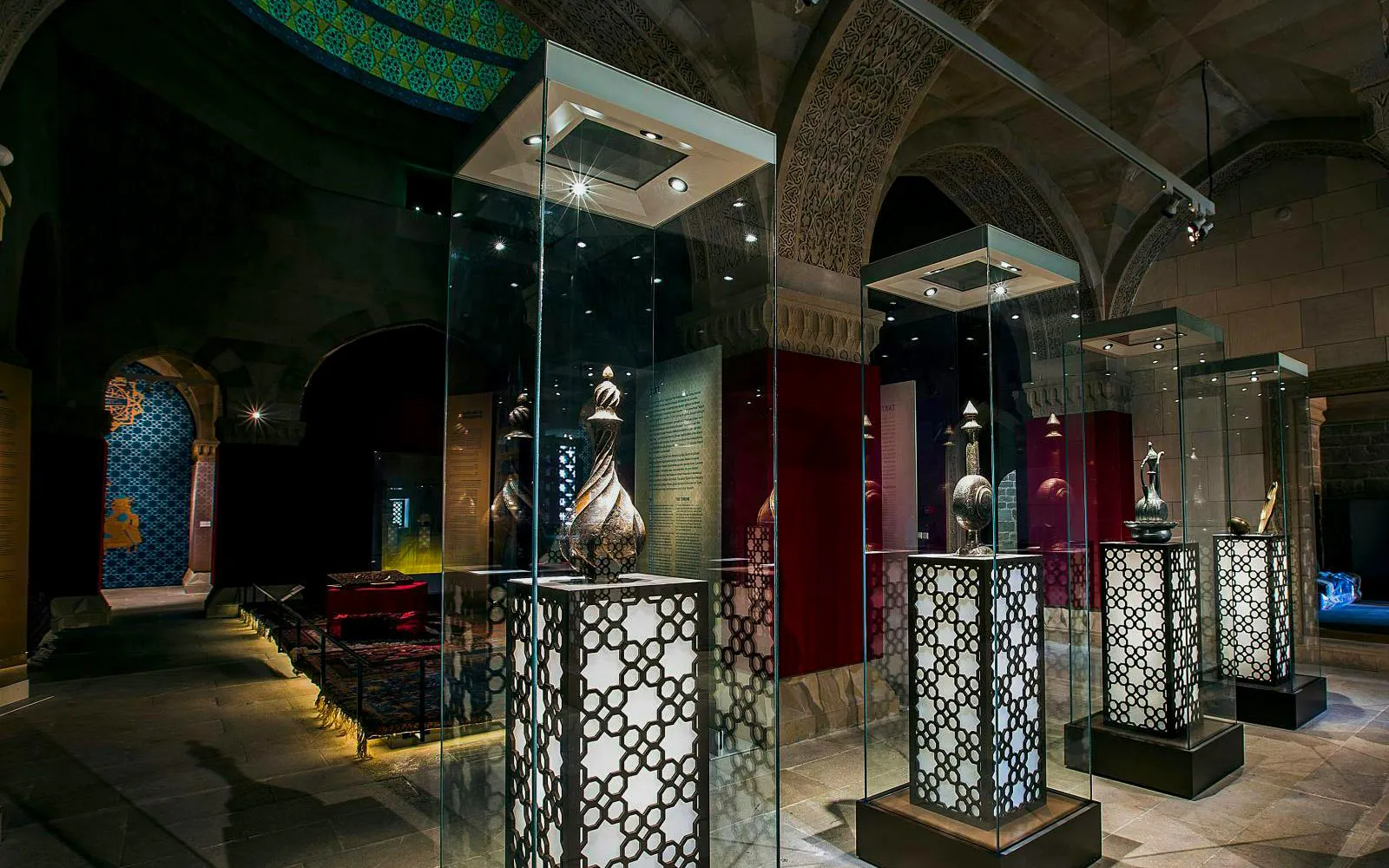 Exhibit of artifacts in the Palace of Shirvanshahs, Baku.