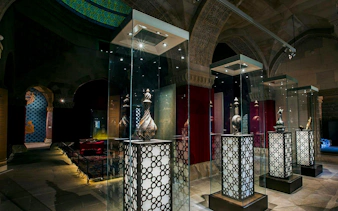 Exhibit of artifacts in the Palace of Shirvanshahs, Baku.