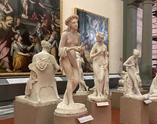 Hall of The Colossus sculptures in Accademia Gallery, Florence.