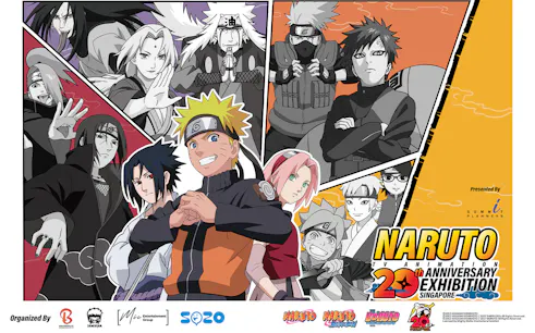 Naruto characters collage for 20th Anniversary Exhibition in Singapore.