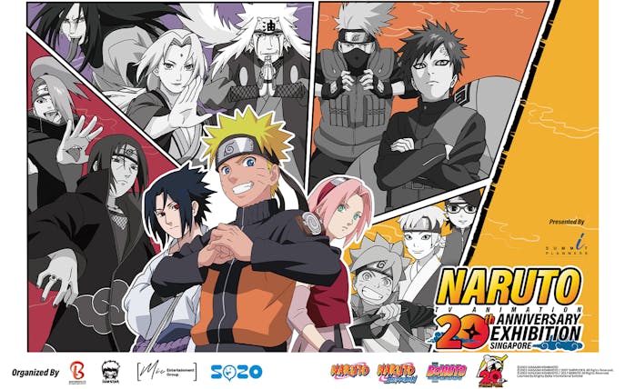 Naruto characters collage for 20th Anniversary Exhibition in Singapore.