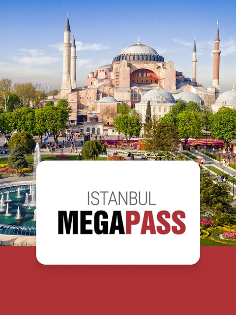 Hagia Sophia and gardens in Istanbul, view from above, part of Istanbul MegaPass attractions.