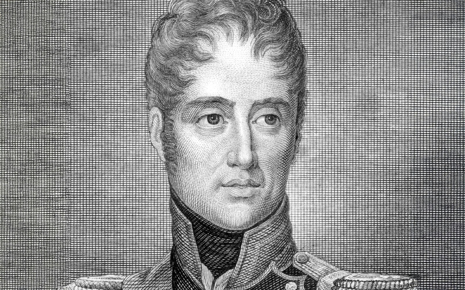 Engraving of Charles X of France in military uniform.