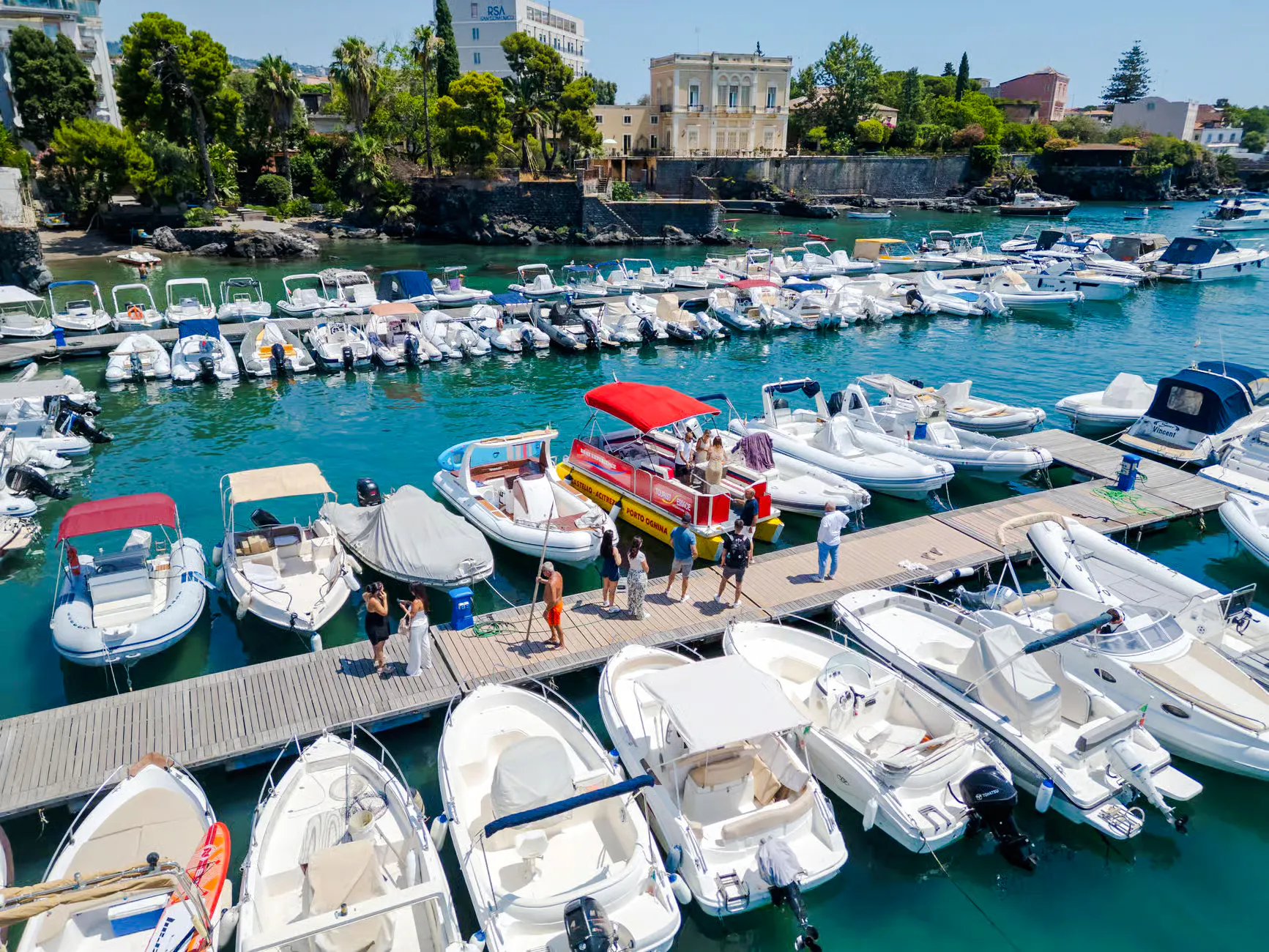 From Catania: Riviera of the Cyclops Boat Tour with Aperitif