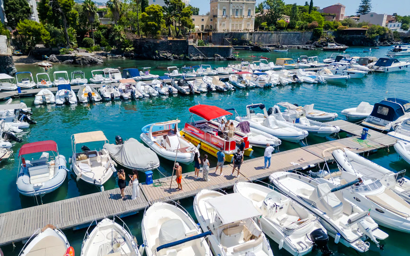 From Catania: Riviera of the Cyclops Boat Tour with Aperitif