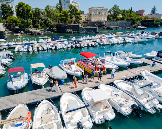 From Catania: Riviera of the Cyclops Boat Tour with Aperitif