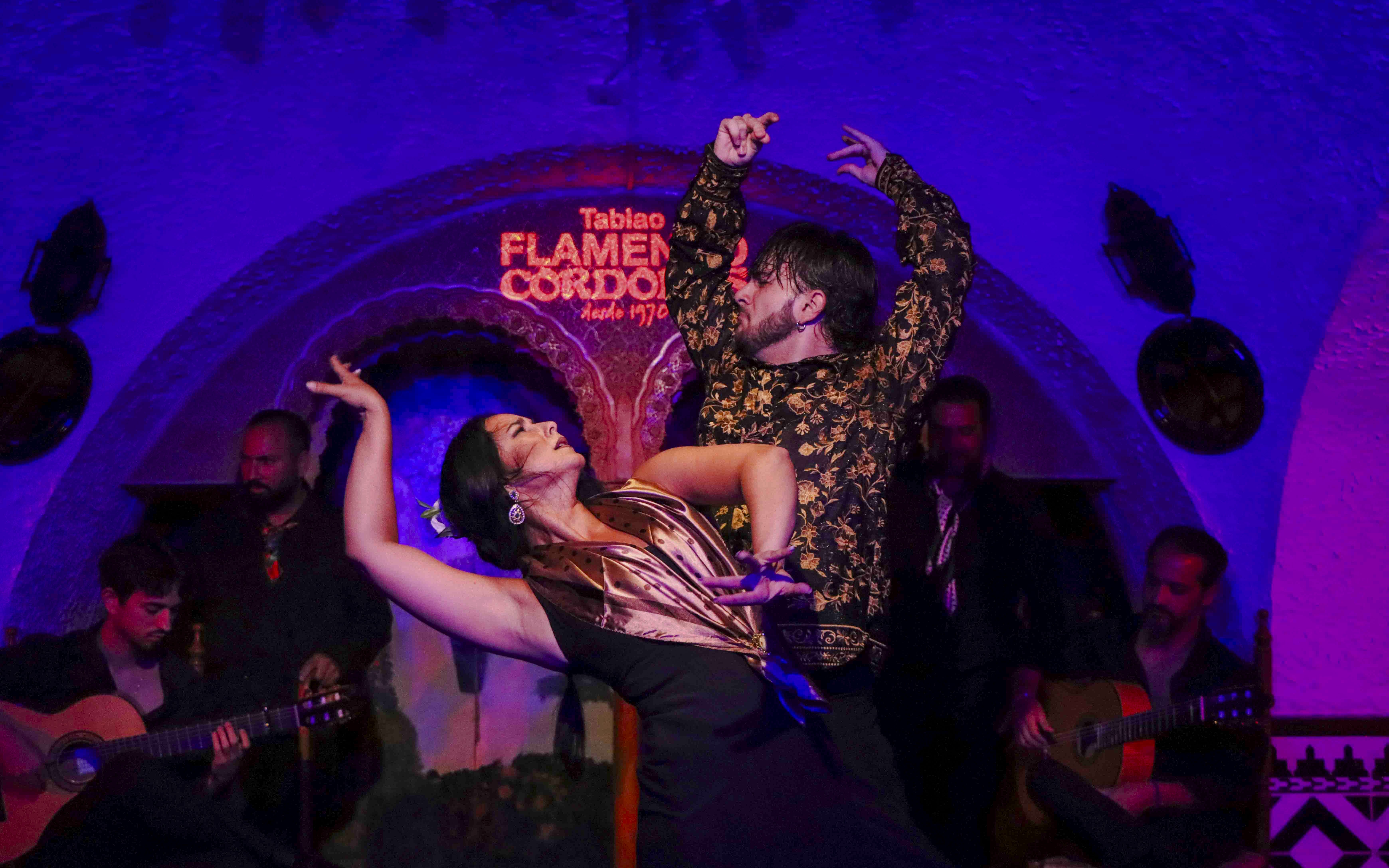 Flamenco dancers performing at Tablao Cordobes in Barcelona.